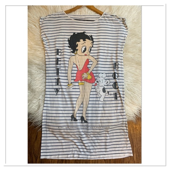 Betty Boop | Dresses | Betty Boop 8s Vintage Striped Graphic Dress ...